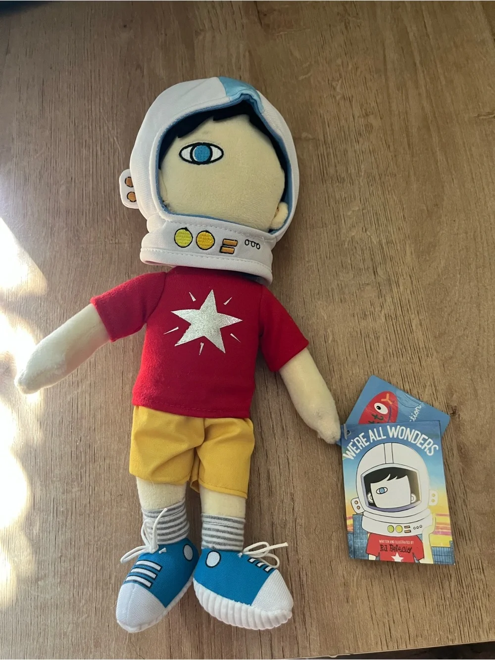 Plush Space Explorer Doll - Red Shirt, Yellow Shorts, Blue Shoes